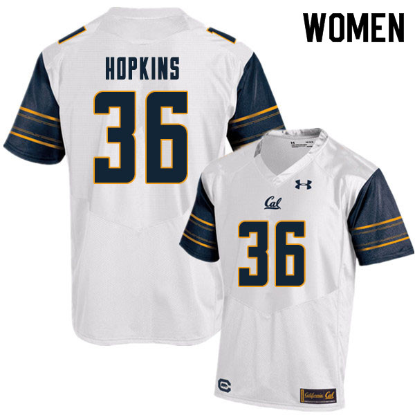 Women #36 D'Shawn Hopkins Cal Bears College Football Jerseys Sale-White